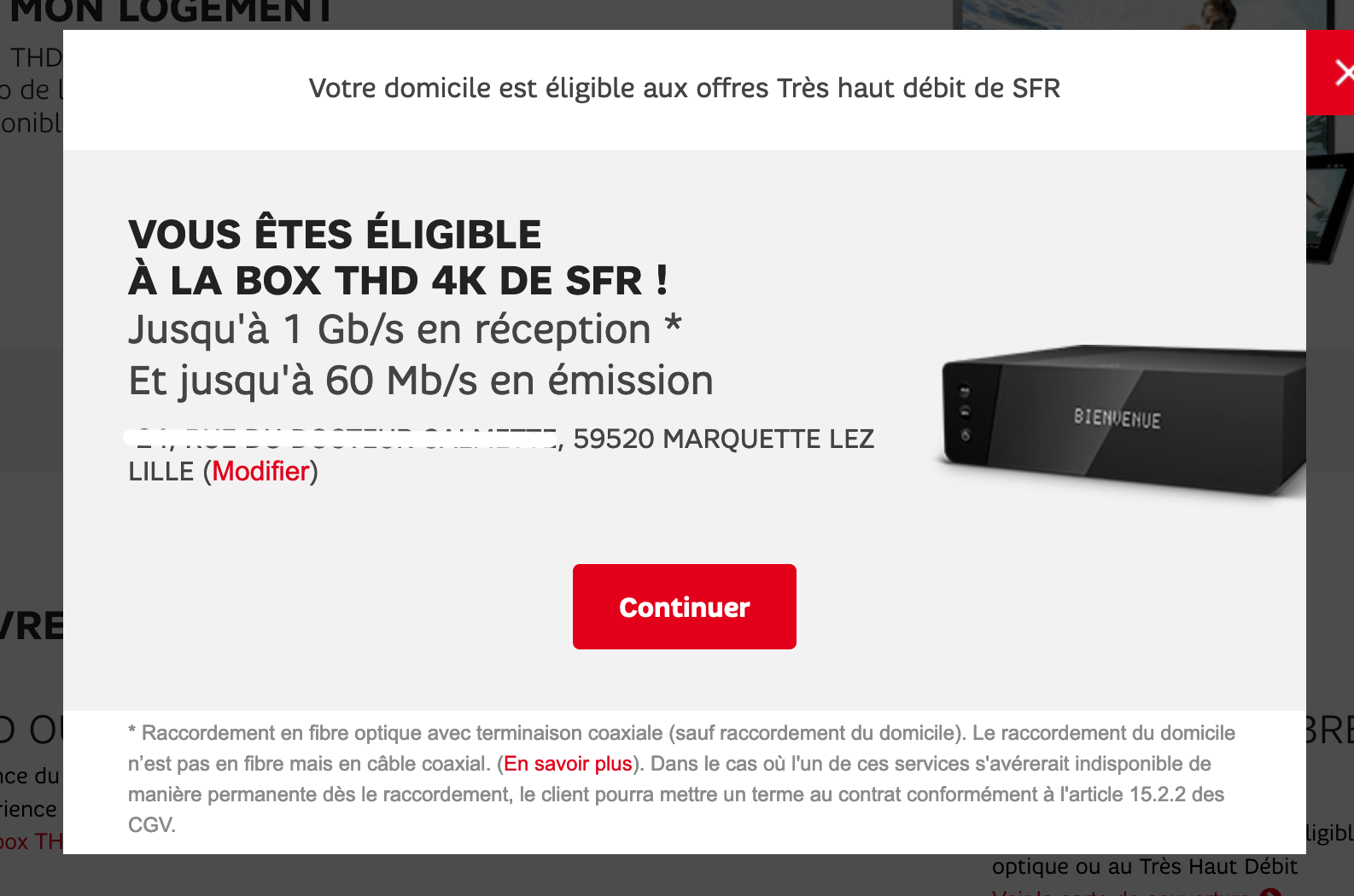 Debit forfait abonnement THD Power bridé - La Communauté SFR